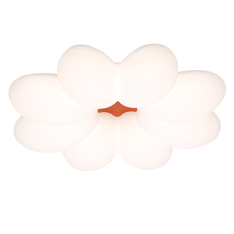 Modern Minimalist Floral Round Acrylic PE Iron LED Flush Mount Ceiling Light For Bedroom