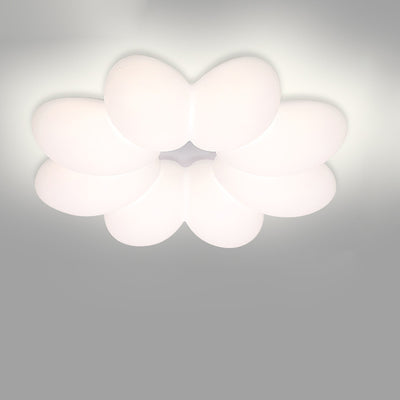 Modern Minimalist Floral Round Acrylic PE Iron LED Flush Mount Ceiling Light For Bedroom