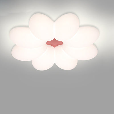 Modern Minimalist Floral Round Acrylic PE Iron LED Flush Mount Ceiling Light For Bedroom