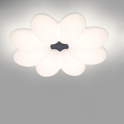 Modern Minimalist Floral Round Acrylic PE Iron LED Flush Mount Ceiling Light For Bedroom