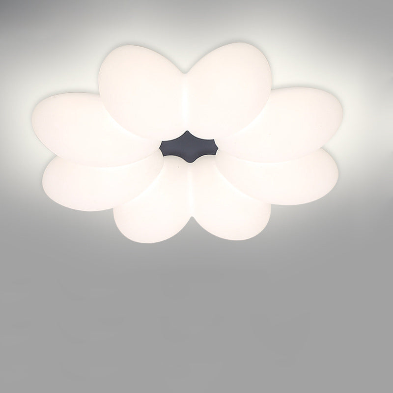 Modern Minimalist Floral Round Acrylic PE Iron LED Flush Mount Ceiling Light For Bedroom