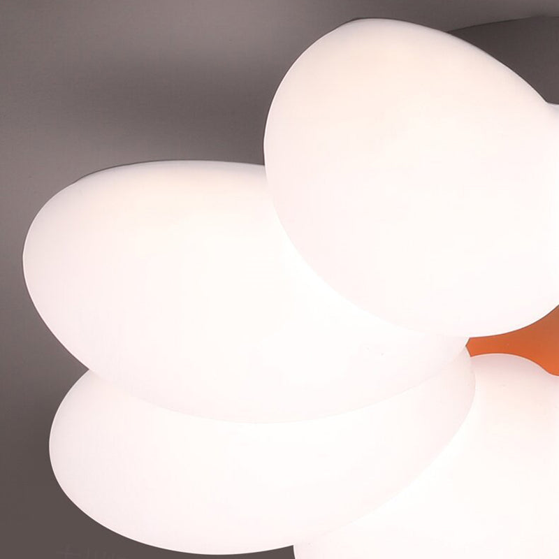 Modern Minimalist Floral Round Acrylic PE Iron LED Flush Mount Ceiling Light For Bedroom