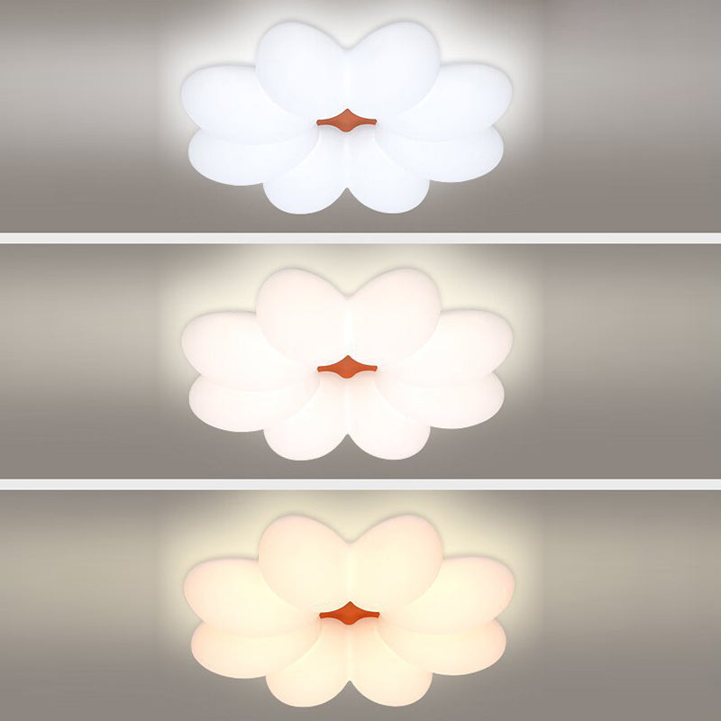 Modern Minimalist Floral Round Acrylic PE Iron LED Flush Mount Ceiling Light For Bedroom