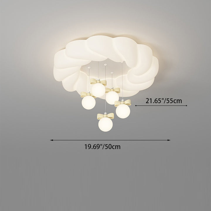 Moderne minimalistische cremefarbene ovale runde Pendelleuchte aus PE-Eisen mit LED-Deckenleuchte für das Schlafzimmer 