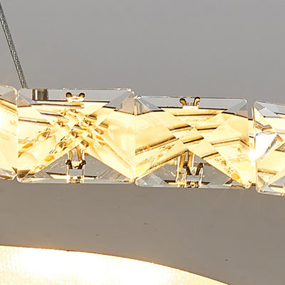 Modern Luxury Guitar Shape Crystal Stainless Steel LED Chandelier For Living Room