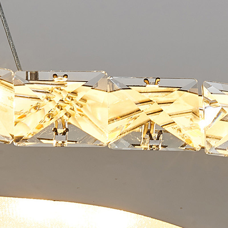 Modern Luxury Guitar Shape Crystal Stainless Steel LED Chandelier For Living Room