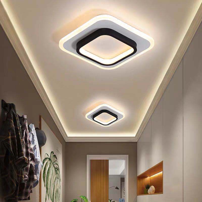 Luz de techo empotrada LED de hierro acrílico cuadrada redonda de simplicidad moderna para sala de estar 
