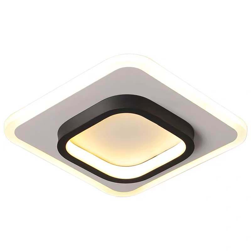 Luz de techo empotrada LED de hierro acrílico cuadrada redonda de simplicidad moderna para sala de estar 