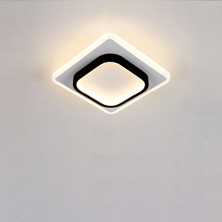 Luz de techo empotrada LED de hierro acrílico cuadrada redonda de simplicidad moderna para sala de estar 