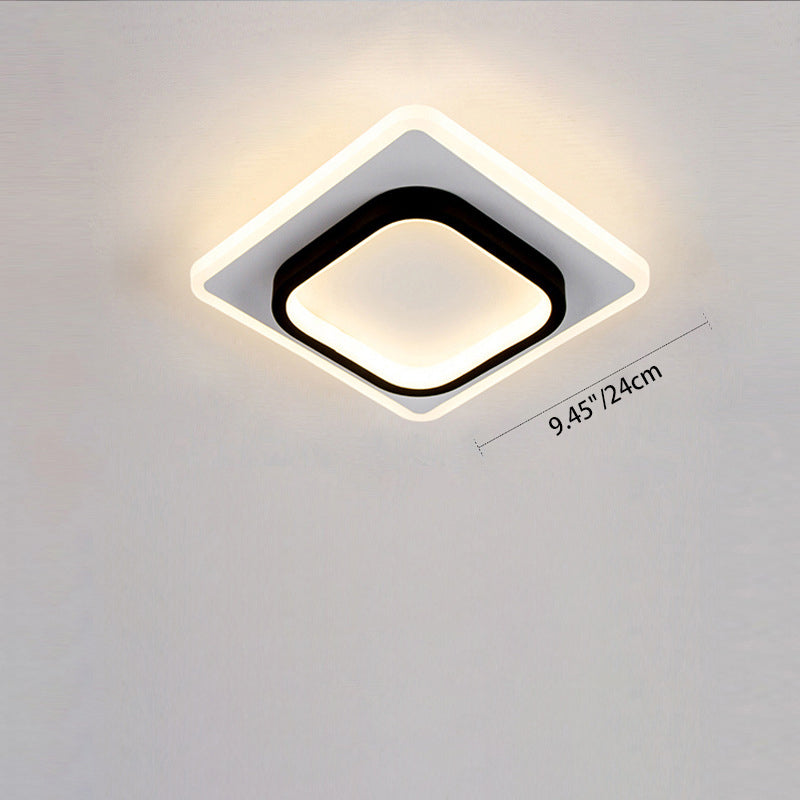 Luz de techo empotrada LED de hierro acrílico cuadrada redonda de simplicidad moderna para sala de estar 