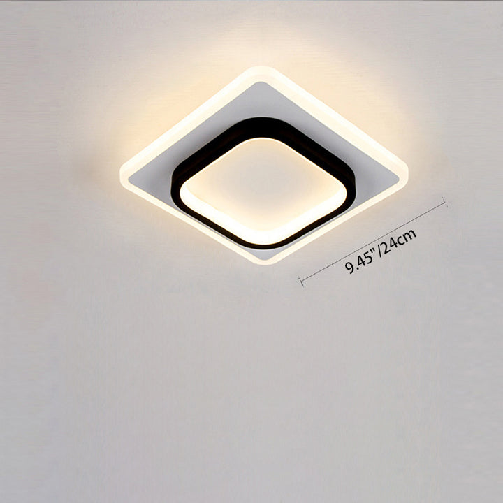 Luz de techo empotrada LED de hierro acrílico cuadrada redonda de simplicidad moderna para sala de estar 