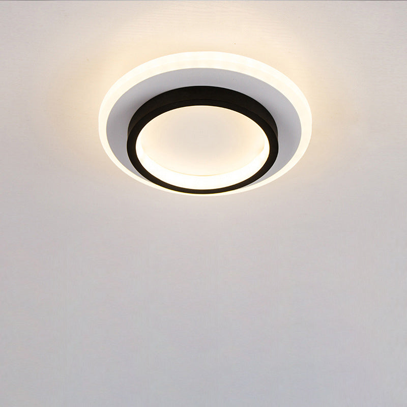 Luz de techo empotrada LED de hierro acrílico cuadrada redonda de simplicidad moderna para sala de estar 