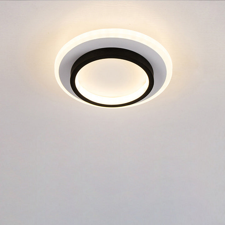 Luz de techo empotrada LED de hierro acrílico cuadrada redonda de simplicidad moderna para sala de estar 