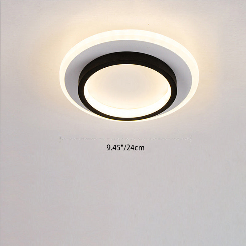 Luz de techo empotrada LED de hierro acrílico cuadrada redonda de simplicidad moderna para sala de estar 