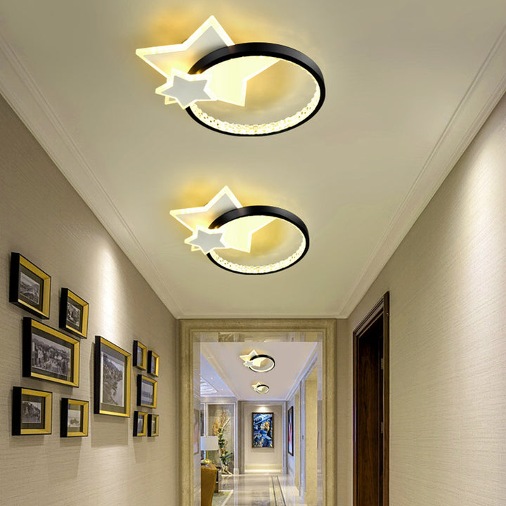 Moderno Minimalista Redondo Cuadrado Amor Corazón Pentagrama Acrílico Hierro LED Montaje Empotrado Luz de Techo Para Sala de Estar 