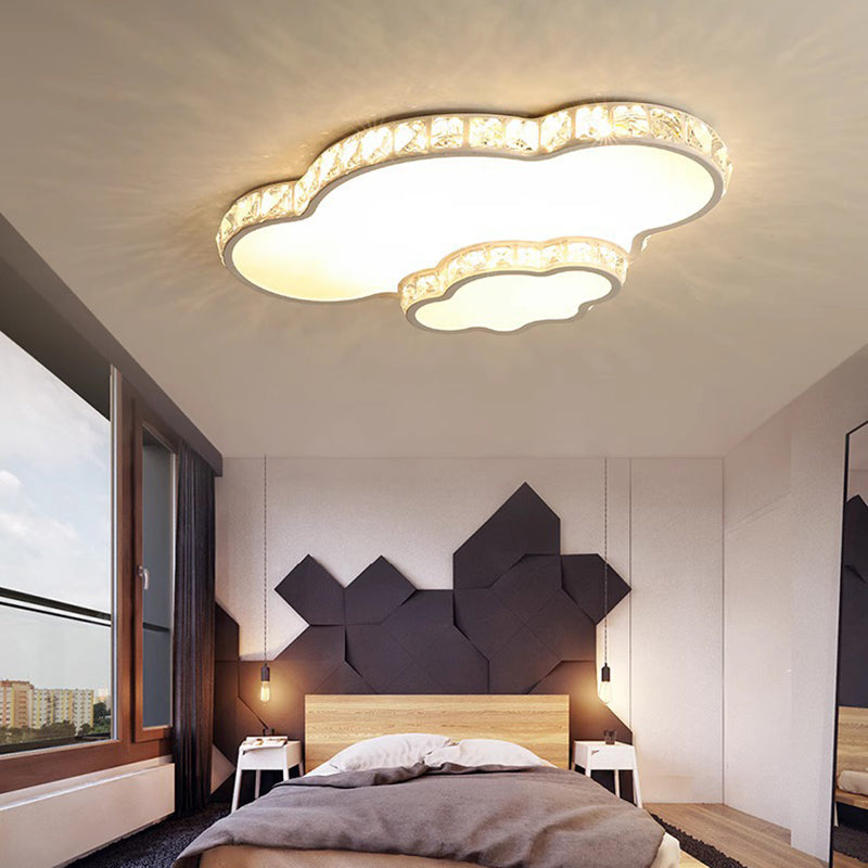 Lustre encastré moderne en fer à LED avec cristal concentrique en forme d&