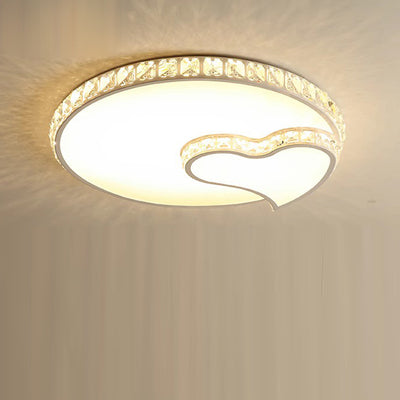Lustre encastré moderne en fer à LED avec cristal concentrique en forme d'étoile de nuage de luxe moderne pour salon 
