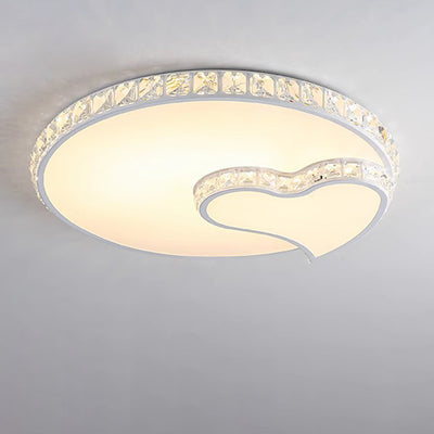 Lustre encastré moderne en fer à LED avec cristal concentrique en forme d'étoile de nuage de luxe moderne pour salon 