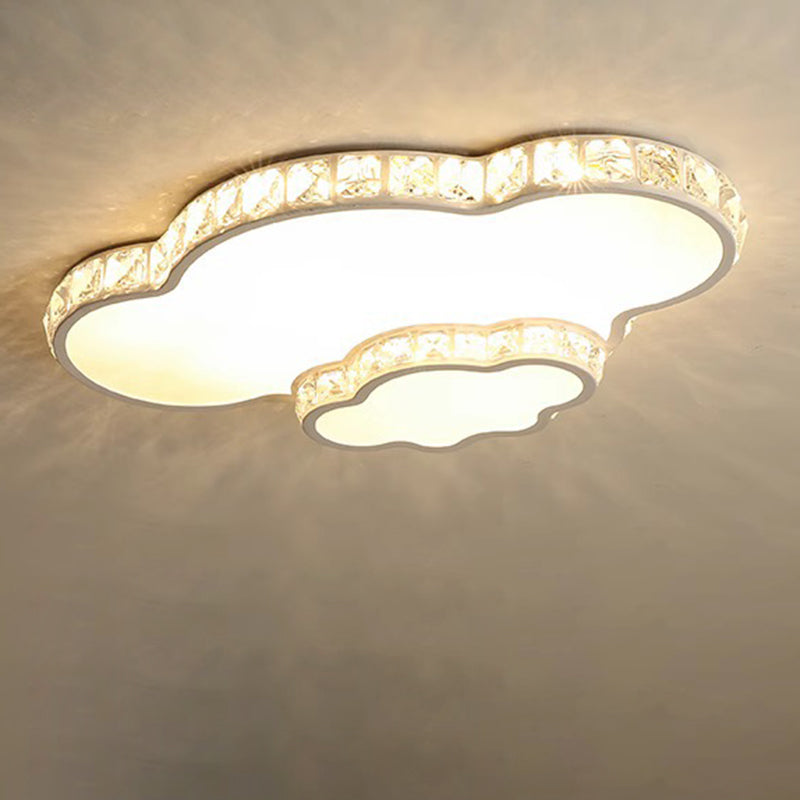 Lustre encastré moderne en fer à LED avec cristal concentrique en forme d&