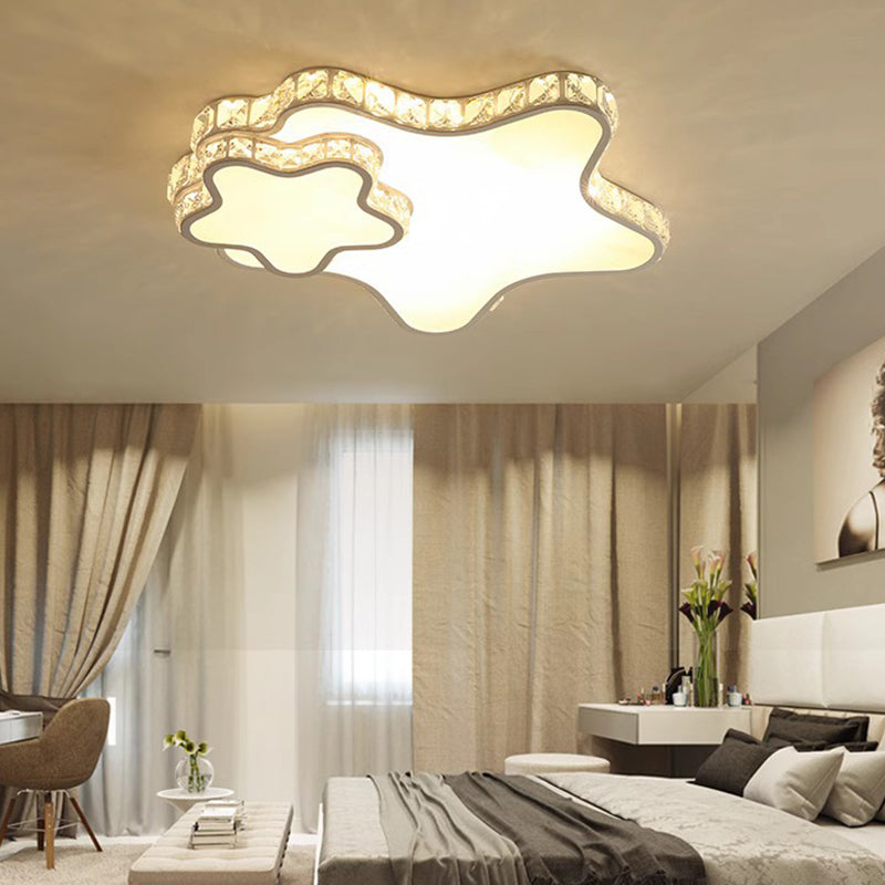 Lustre encastré moderne en fer à LED avec cristal concentrique en forme d&