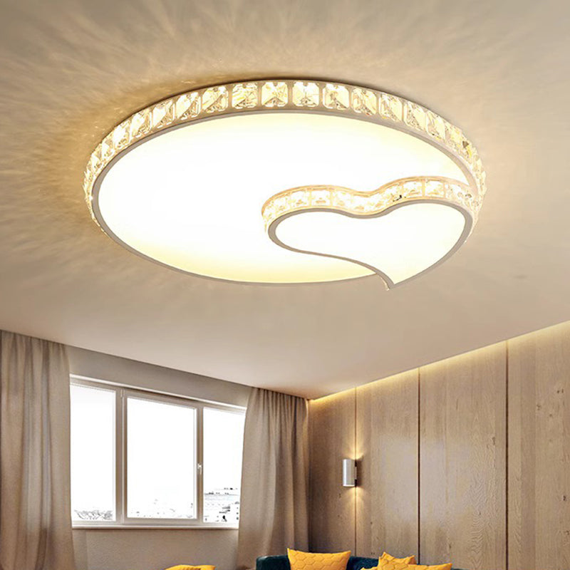 Lustre encastré moderne en fer à LED avec cristal concentrique en forme d&