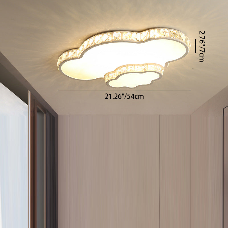 Lustre encastré moderne en fer à LED avec cristal concentrique en forme d&