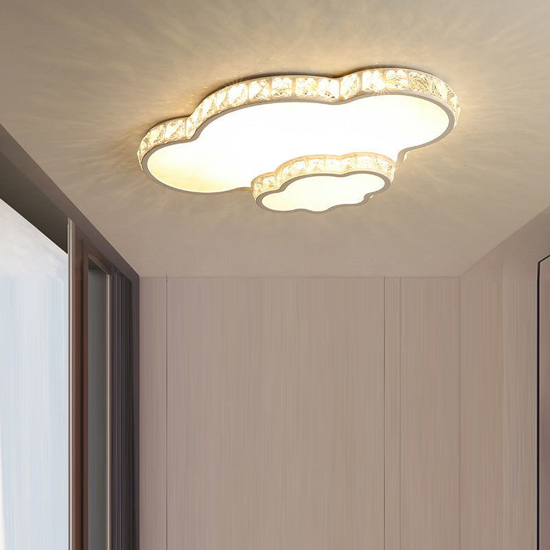 Lustre encastré moderne en fer à LED avec cristal concentrique en forme d&