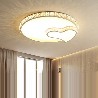 Lustre encastré moderne en fer à LED avec cristal concentrique en forme d'étoile de nuage de luxe moderne pour salon 