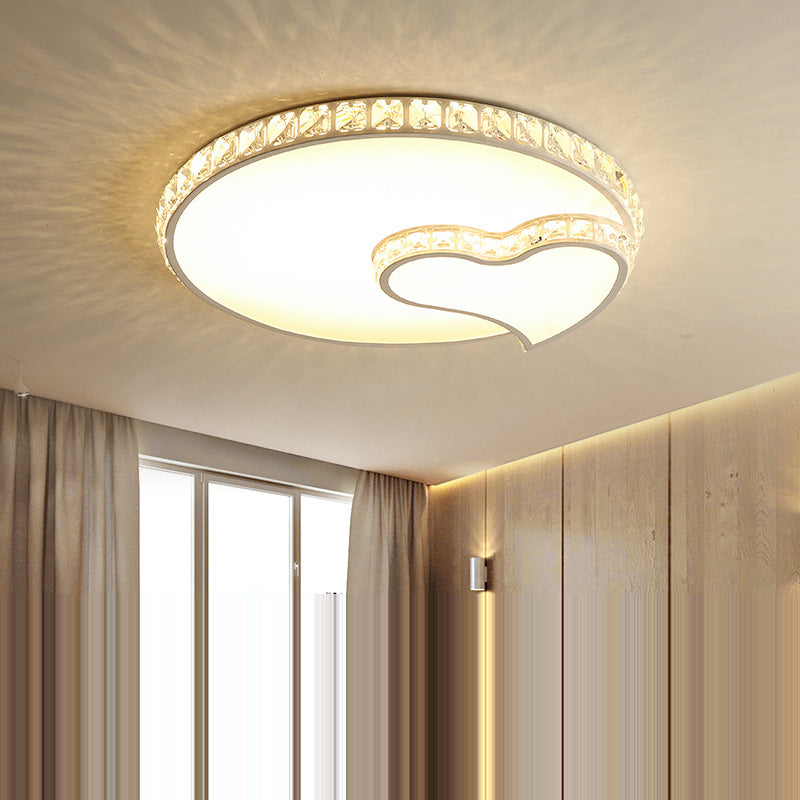 Lustre encastré moderne en fer à LED avec cristal concentrique en forme d&