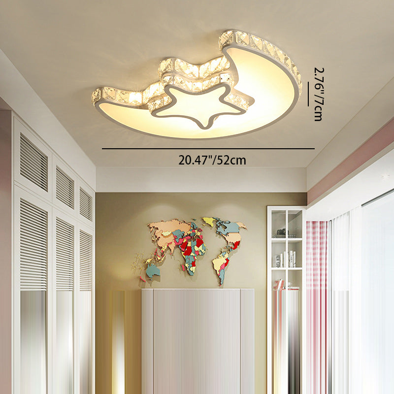Lustre encastré moderne en fer à LED avec cristal concentrique en forme d&