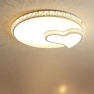 Lustre encastré moderne en fer à LED avec cristal concentrique en forme d'étoile de nuage de luxe moderne pour salon 