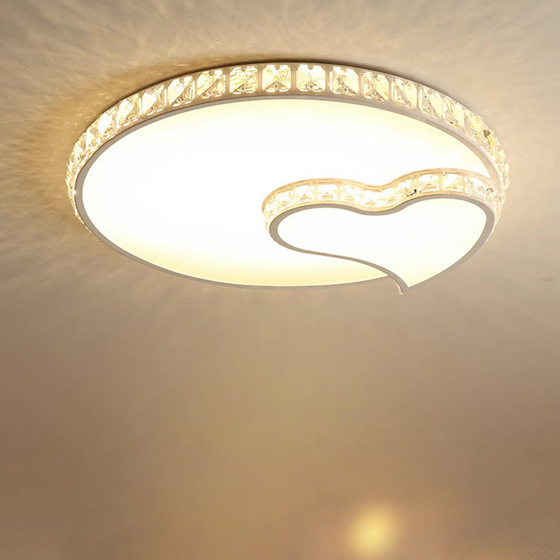 Lustre encastré moderne en fer à LED avec cristal concentrique en forme d&