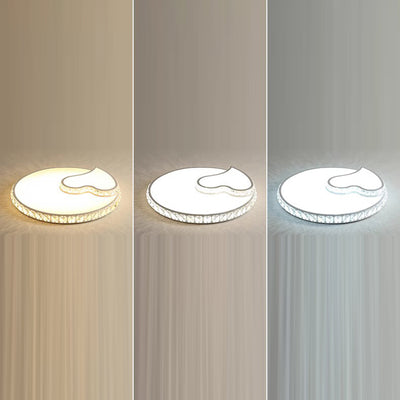 Lustre encastré moderne en fer à LED avec cristal concentrique en forme d'étoile de nuage de luxe moderne pour salon 