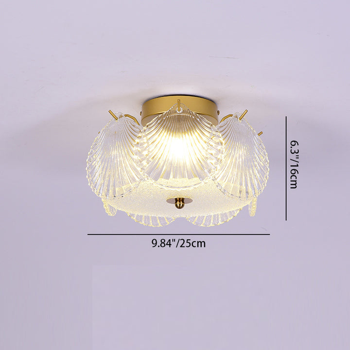 Luz de techo LED montada semi-empotrada de hardware de vidrio de cristal redondo minimalista moderno para dormitorio 