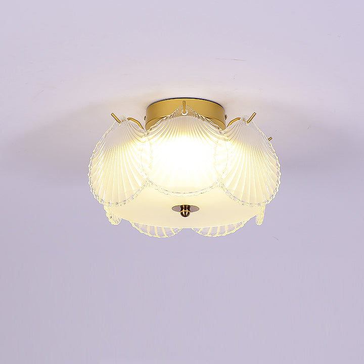 Luz de techo LED montada semi-empotrada de hardware de vidrio de cristal redondo minimalista moderno para dormitorio 