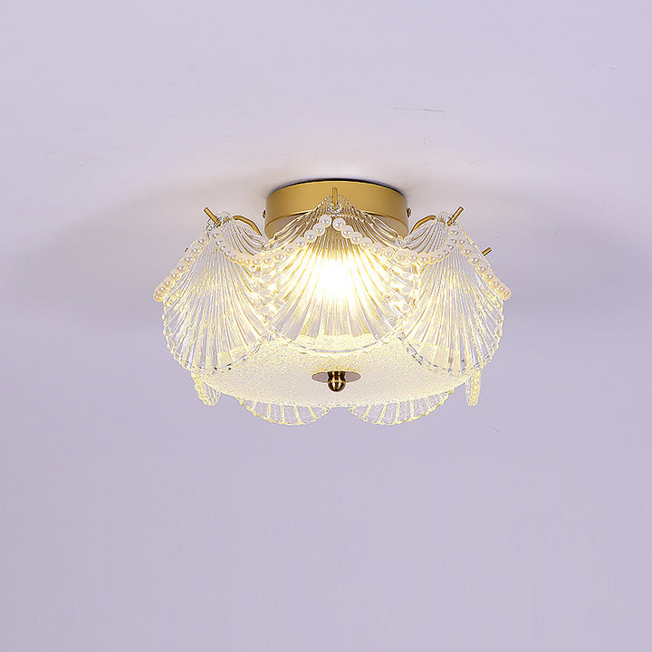 Luz de techo LED montada semi-empotrada de hardware de vidrio de cristal redondo minimalista moderno para dormitorio 