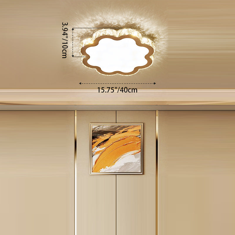 Luz de techo LED empotrada de acero inoxidable con cristal cuadrado moderno de lujo para sala de estar 