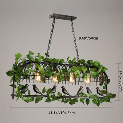 Lustre rectangulaire contemporain en verre et fer avec 1/3/4 lumières pour salon 