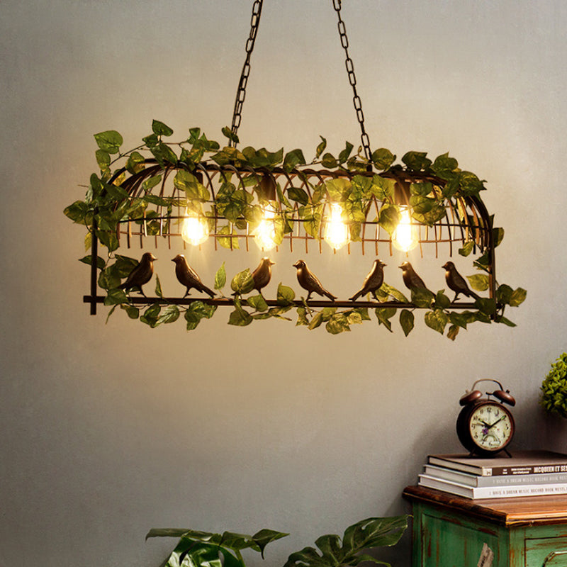 Lustre rectangulaire contemporain en verre et fer avec 1/3/4 lumières pour salon 