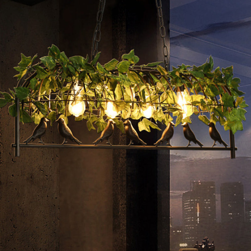 Lustre rectangulaire contemporain en verre et fer avec 1/3/4 lumières pour salon 