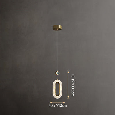 Lustre LED en laiton cristal ovale rond moderne pour salon 