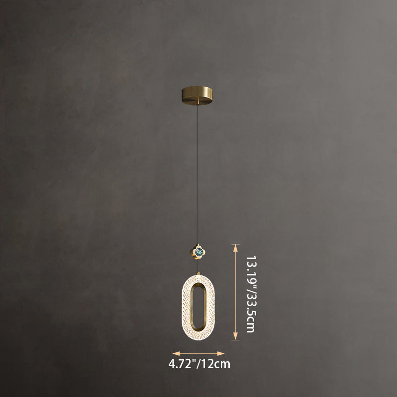 Lustre LED en laiton cristal ovale rond moderne pour salon 