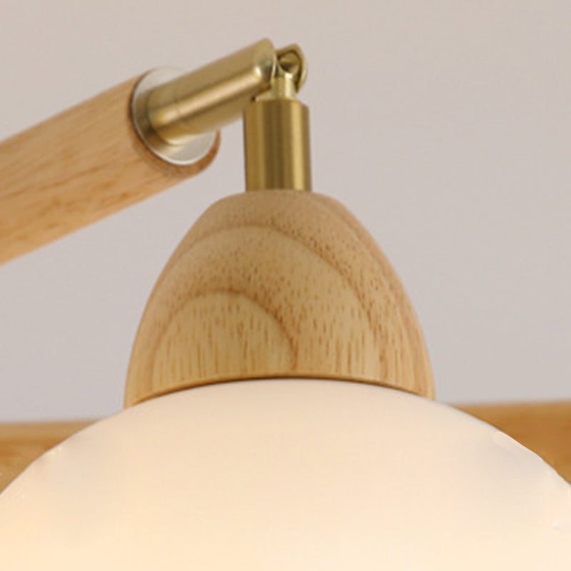 Zeitgenössischer skandinavischer Zweigblumen-PVC-Holz-Eisen 3/6/8 Licht Kronleuchter für Wohnzimmer 