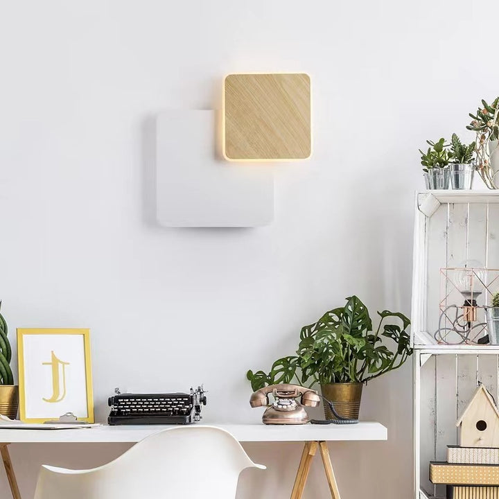Contemporary Scandinavian Round Square Acrylic Iron LED Wall Sconce Lamp For Living Room