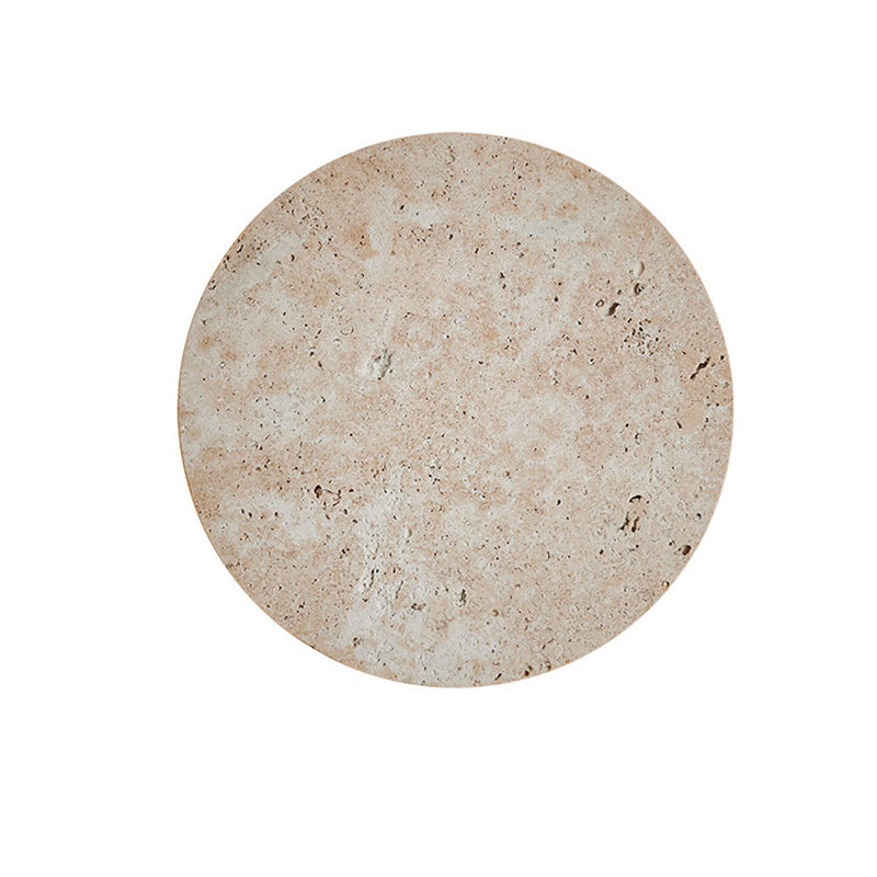 Applique murale LED en travertin jaune rond traditionnel japonais pour salon 
