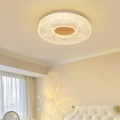 Moderne Luxus Hohle Runde Acryl Gummibaum LED Deckenleuchte für Wohnzimmer 