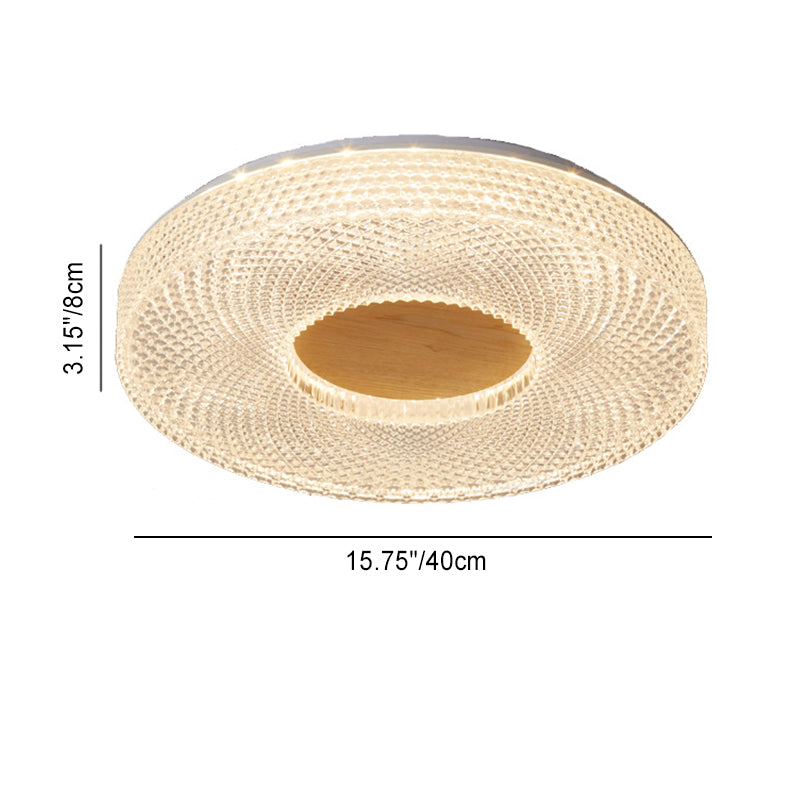 Moderne Luxus Hohle Runde Acryl Gummibaum LED Deckenleuchte für Wohnzimmer 