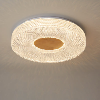 Moderne Luxus Hohle Runde Acryl Gummibaum LED Deckenleuchte für Wohnzimmer 