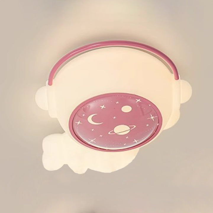 Moderne Art Deco Kinder Astronaut Spaceman PE Eisen LED Deckenleuchte für Wohnzimmer 