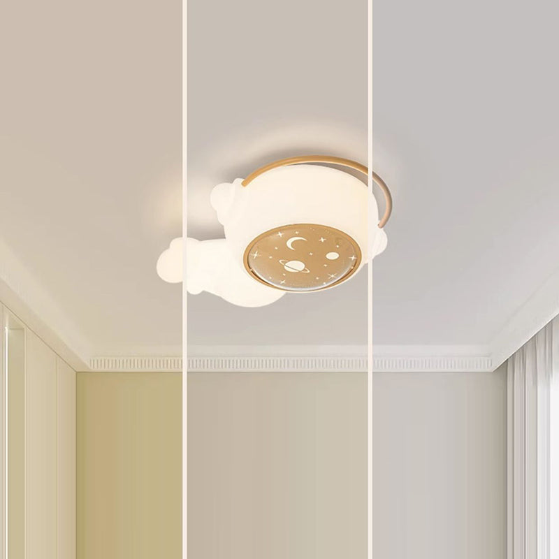 Moderne Art Deco Kinder Astronaut Spaceman PE Eisen LED Deckenleuchte für Wohnzimmer 